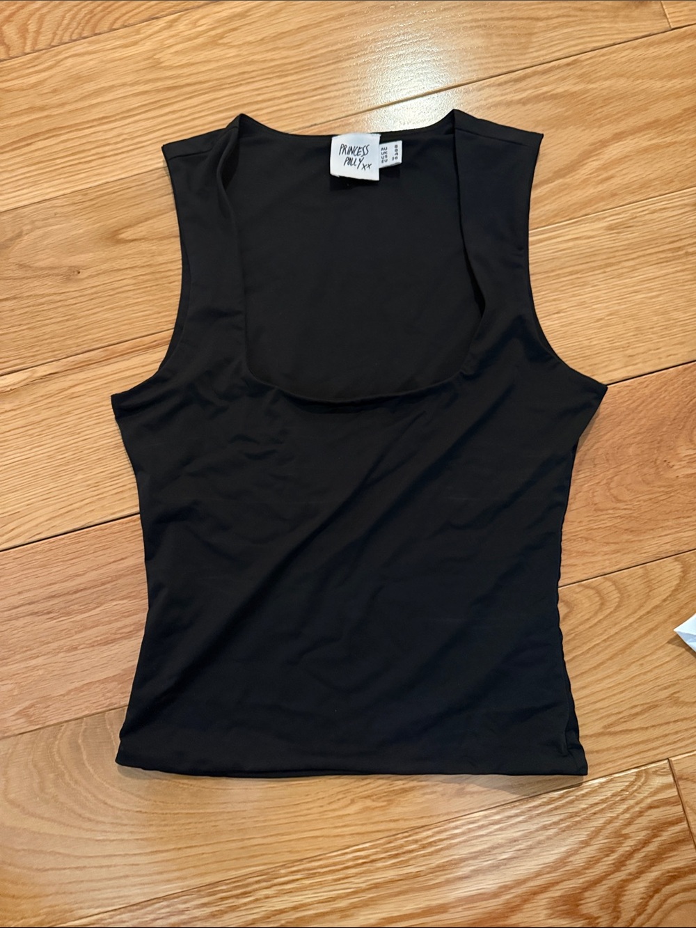 Princess Polly Black Square Neck Tank